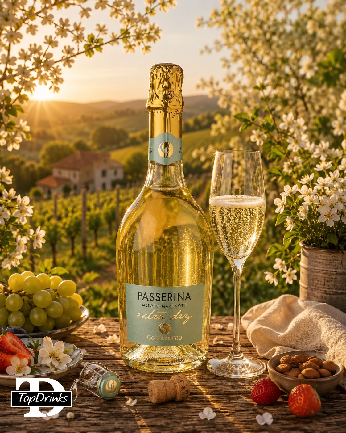 Vin spumant după deschidere